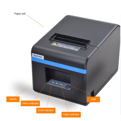 Xprinter XP-N160II เครื่องพิมพ์บาร์โค้ดปรับเทียบอัตโนมัติด้วยความร้อนผ่านพอร์ต USB, XP-N160II