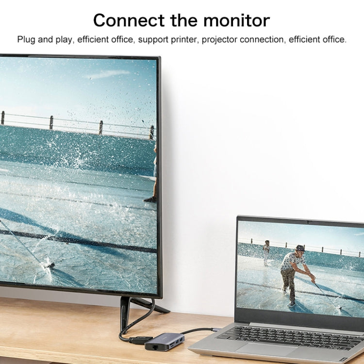 Lenovo F1-C08 8 In 1 Type-C / USB-C เป็นฮับตัวแปลงมัลติฟังก์ชั่น HDMI, F1-C08