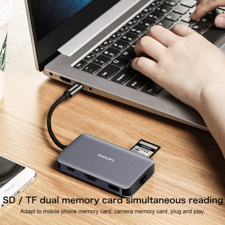 Lenovo F1-C08 8 In 1 Type-C / USB-C เป็นฮับตัวแปลงมัลติฟังก์ชั่น HDMI, F1-C08