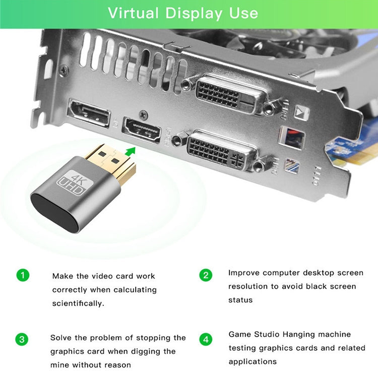 อะแดปเตอร์แสดงผลเสมือน VGA HDMI 1.4 DDC EDID Dummy Plug Headless Display Emulator, Pink, Grey, Gold, Red, Silver
