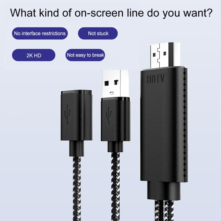 7563s USB-C / Type-C หญิงถึง 2K HDMI ชาย HD สายเคเบิลอะแดปเตอร์วิดีโอ, ความยาวสายเคเบิล: 1 ม.