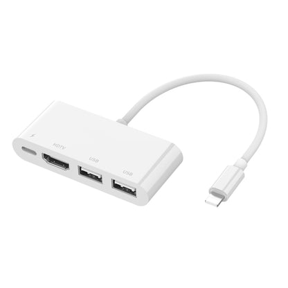 75216 4 in 1 8 พินเป็น HDMI + การชาร์จ 8 พิน + 2 พอร์ต USB ตัวแปลงวิดีโอ HD, 75216