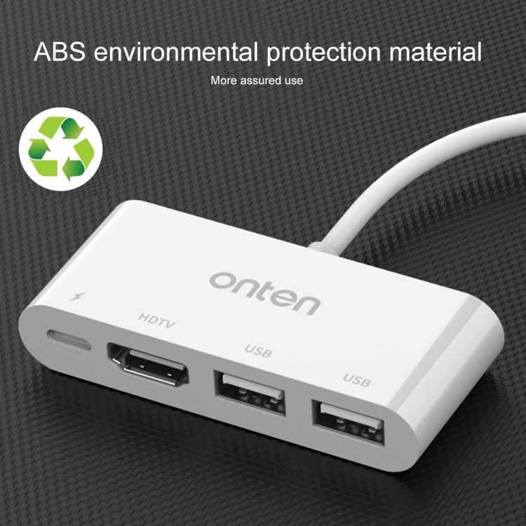 75216 4 in 1 8 พินเป็น HDMI + การชาร์จ 8 พิน + 2 พอร์ต USB ตัวแปลงวิดีโอ HD, 75216