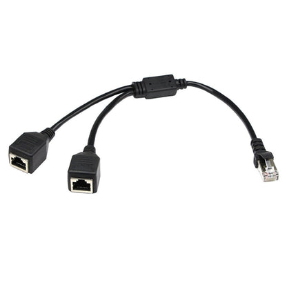 1 ถึง 2 ซ็อกเก็ต LAN Ethernet เครือข่าย CAT5 RJ45 ปลั๊กอะแดปเตอร์แยกความยาวสายเคเบิล: 25 ซม
