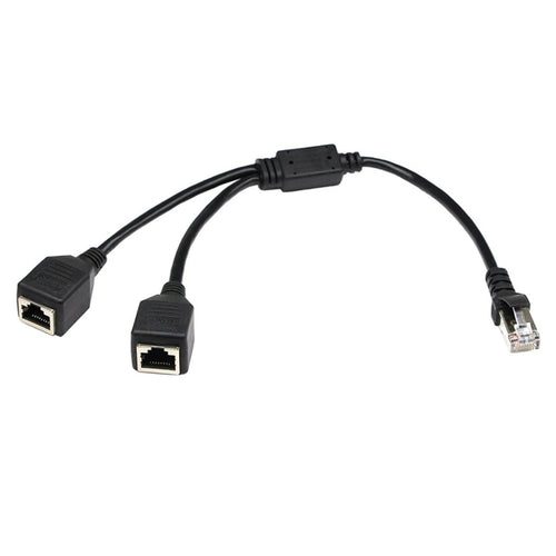 1 ถึง 2 ซ็อกเก็ต LAN Ethernet เครือข่าย CAT5 RJ45 ปลั๊กอะแดปเตอร์แยกความยาวสายเคเบิล: 25 ซม