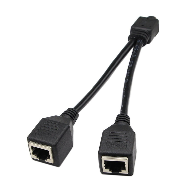 1 ถึง 2 ซ็อกเก็ต LAN Ethernet เครือข่าย CAT5 RJ45 ปลั๊กอะแดปเตอร์แยกความยาวสายเคเบิล: 25 ซม