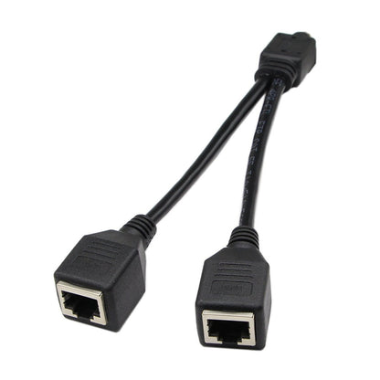 1 ถึง 2 ซ็อกเก็ต LAN Ethernet เครือข่าย CAT5 RJ45 ปลั๊กอะแดปเตอร์แยกความยาวสายเคเบิล: 25 ซม