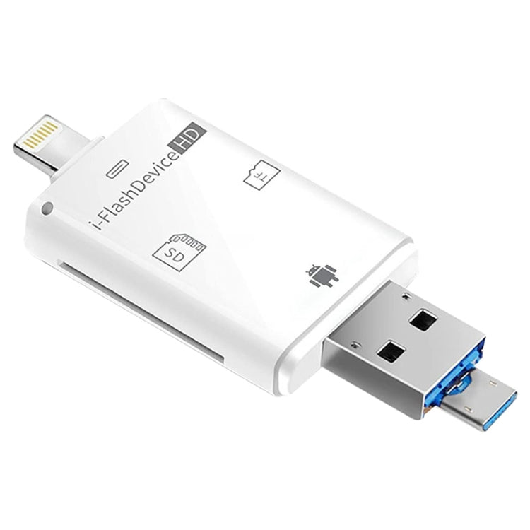 NK-208 3 in 1 i-Flash TF Card / SD Card Reader สำหรับ 8 Pin + USB 2.0 + อุปกรณ์ Micro USB (สีดำ), NK-208 White, NK-208 Black