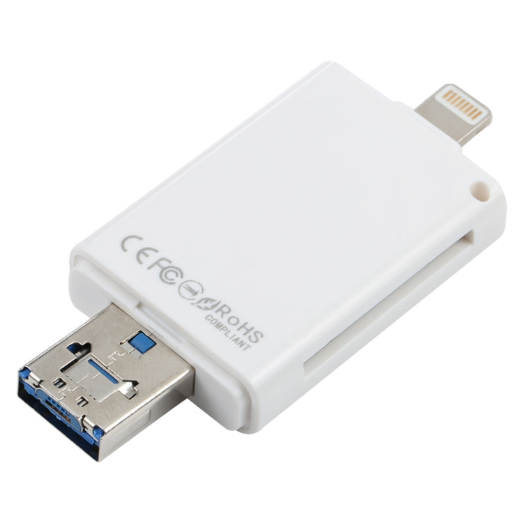 NK-208 3 in 1 i-Flash TF Card / SD Card Reader สำหรับ 8 Pin + USB 2.0 + อุปกรณ์ Micro USB (สีดำ), NK-208 White, NK-208 Black