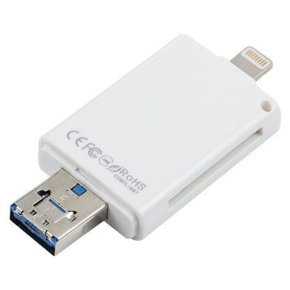 NK-208 3 in 1 i-Flash TF Card / SD Card Reader สำหรับ 8 Pin + USB 2.0 + อุปกรณ์ Micro USB (สีดำ), NK-208 White, NK-208 Black