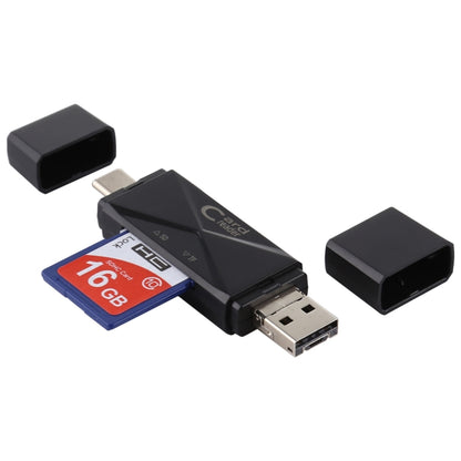 USB-C / Type-C + SD + TF + เครื่องอ่านการ์ด Micro USB เป็น USB 2.0, USB2.0