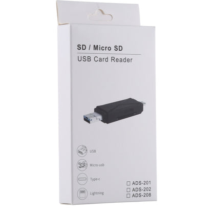 USB-C / Type-C + SD + TF + เครื่องอ่านการ์ด Micro USB เป็น USB 2.0, USB2.0
