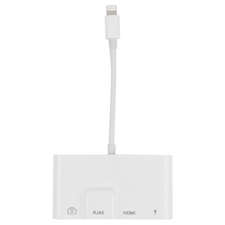 4 in 1 8 พินชายถึง 8 พิน + RJ45 Ethernet + HDMI + กล้อง USB หญิง OTG อะแดปเตอร์ AV แบบดิจิตอล, RJ45 Ethernet