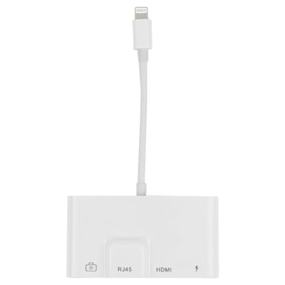 4 in 1 8 พินชายถึง 8 พิน + RJ45 Ethernet + HDMI + กล้อง USB หญิง OTG อะแดปเตอร์ AV แบบดิจิตอล, RJ45 Ethernet