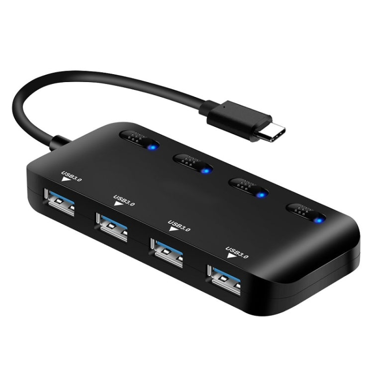 ความเร็วสูง 4 x USB 3.0 ถึง USB-C / Type-C HUB พร้อมสวิตช์, Type-C