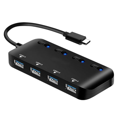 ความเร็วสูง 4 x USB 3.0 ถึง USB-C / Type-C HUB พร้อมสวิตช์, Type-C