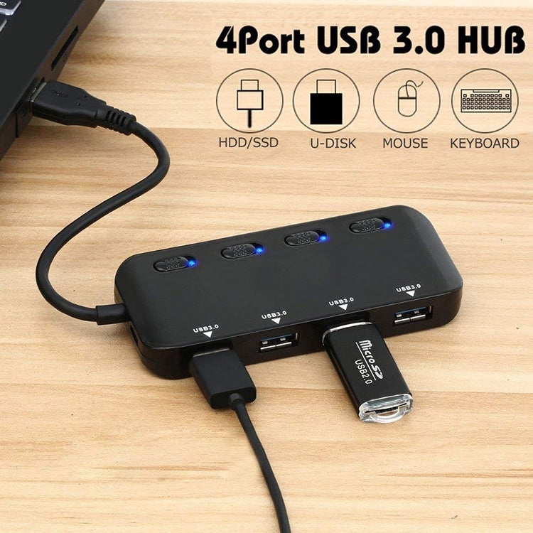 ความเร็วสูง 4 x USB 3.0 ถึง USB-C / Type-C HUB พร้อมสวิตช์, Type-C