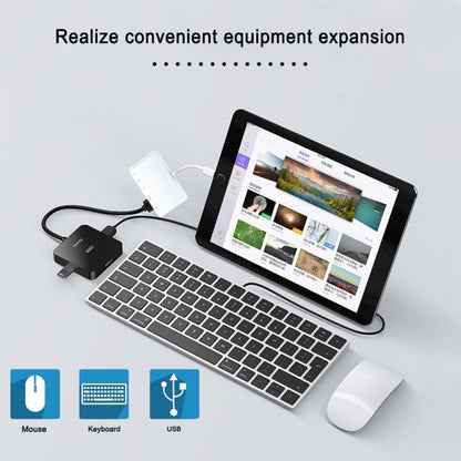 5 in 1 8 Pin ชายกับ USB + HDMI + ช่องเสียบการ์ด TF / SD + 8 Pin Power Female OTG อะแดปเตอร์ AV แบบดิจิตอล, TF / SD Card Slot
