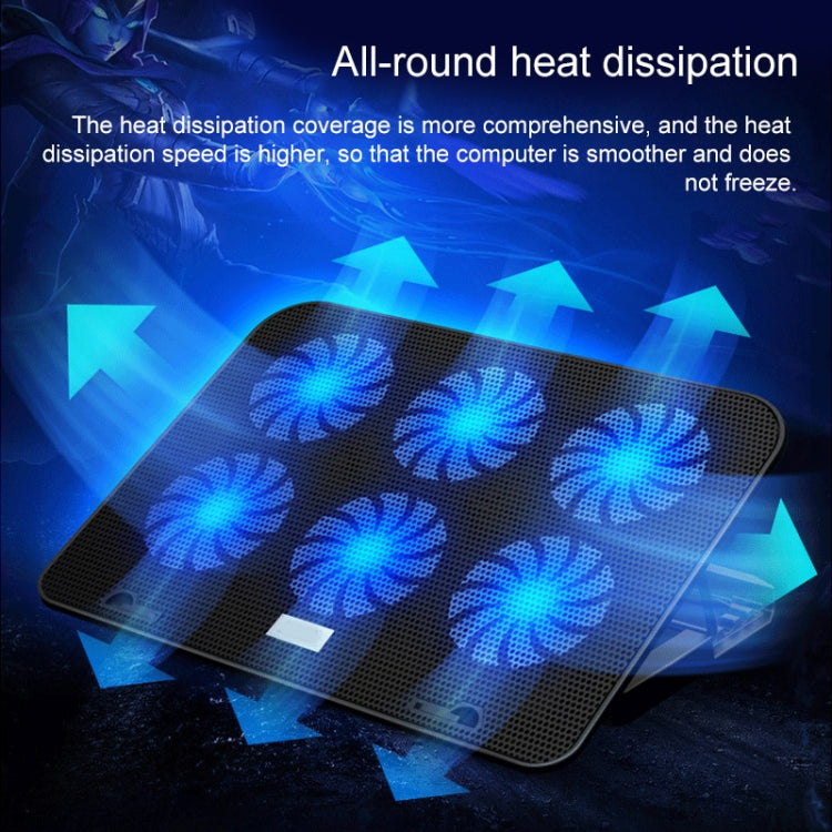 ICE COOREL ฐานคอมพิวเตอร์โน้ตบุ๊กควบคุมความเร็ว Silent Six-fan Cooling Holder Cooling Rack, Style: Flagship, Style: Flagship