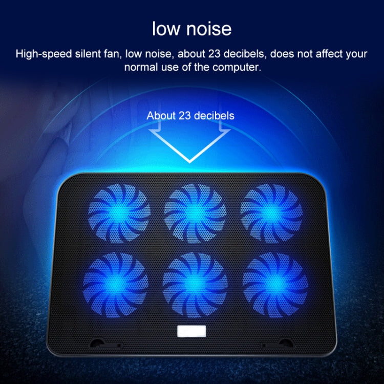 ICE COOREL ฐานคอมพิวเตอร์โน้ตบุ๊กควบคุมความเร็ว Silent Six-fan Cooling Holder Cooling Rack, Style: Flagship, Style: Flagship
