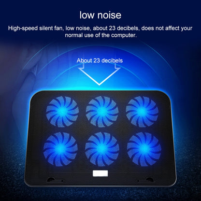 ICE COOREL ฐานคอมพิวเตอร์โน้ตบุ๊กควบคุมความเร็ว Silent Six-fan Cooling Holder Cooling Rack, Style: Flagship, Style: Flagship