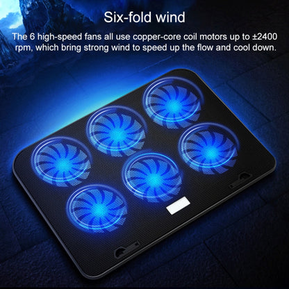 ICE COOREL ฐานคอมพิวเตอร์โน้ตบุ๊กควบคุมความเร็ว Silent Six-fan Cooling Holder Cooling Rack, Style: Flagship, Style: Flagship