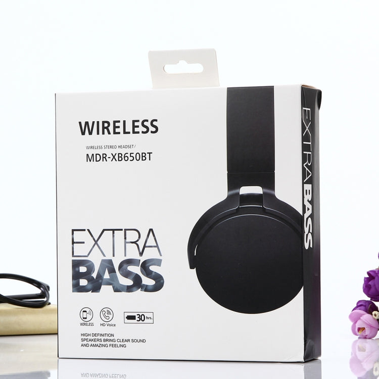 MDR-XB650BT ชุดหูฟังหูฟังบลูทูธสเตอริโอไร้สายแบบพับได้แบบคาดศีรษะ รองรับอินพุตเสียง 3.5 มม. และการโทรแบบแฮนด์ฟรี