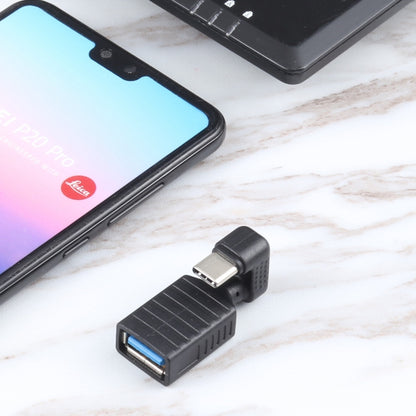USB-C / Type-C ชายเป็น USB 3.0 อะแดปเตอร์ OTG ข้อศอกรูปตัว U ตัวเมีย, Type-C to USB 3.0