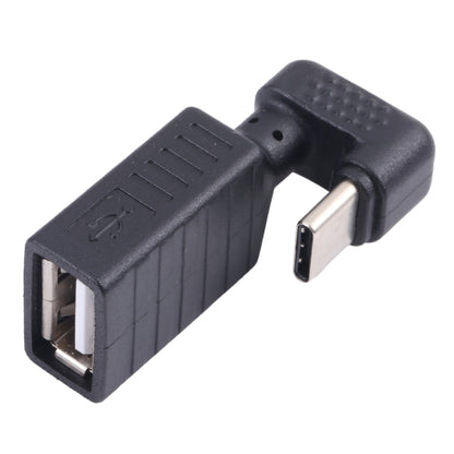 USB-C / Type-C ชายกับ USB 2.0 อะแดปเตอร์ OTG ข้อศอกรูปตัว U ตัวเมีย, Type-C to USB 2.0
