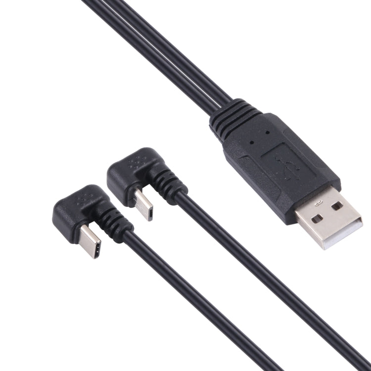USB-C / Type-C รูปตัวยู + สาย Micro USB ตัวผู้เป็น USB, Type-C + Micro USB to USB