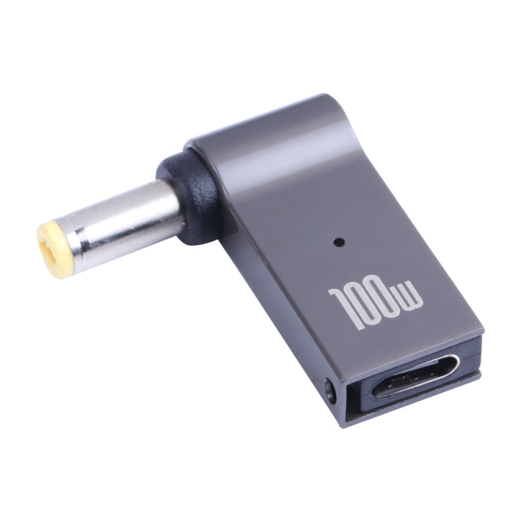 100W USB-C / Type-C หญิงเป็น DC 5.5 x 2.5 มม. อะแดปเตอร์ชาร์จคอมพิวเตอร์ชายสำหรับ Lenovo, Type-C Female to DC 5.5x2.5mm Male