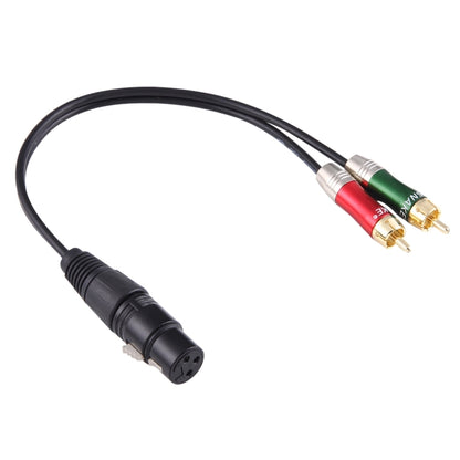 30 ซม.หัวโลหะ 3 PIN XLR CANNON หญิง 2 RCA ชาย Audio CONNECTOR ADAPTER CABLE สำหรับไมโครโฟน /อุปกรณ์เสียง, 2 RCA Male