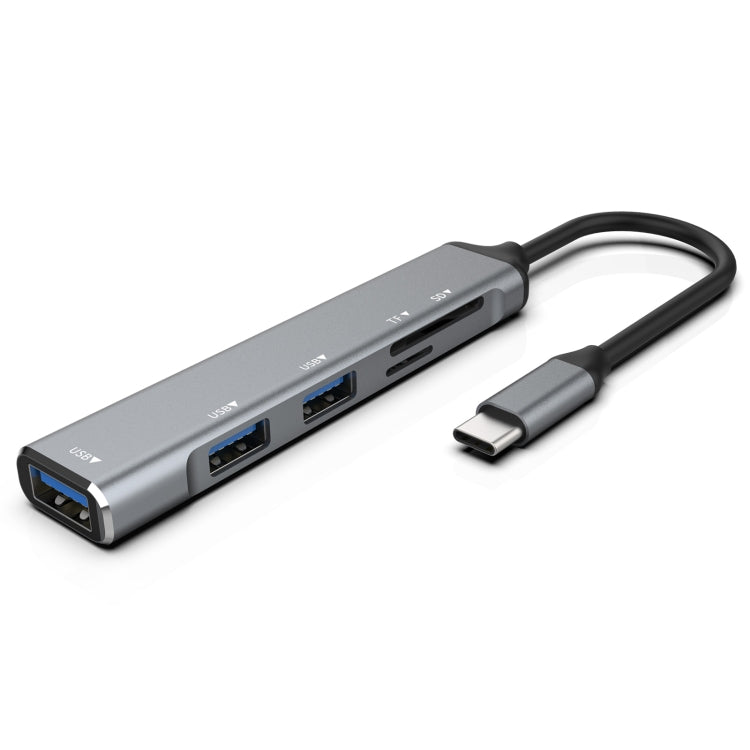 C-805 5 in 1 USB-C / Type-C ถึง 3 USB 3.0 + TF / SD Card Reader Adapter, C-805