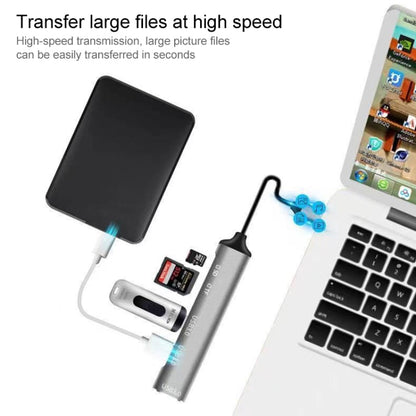 C-805 5 in 1 USB-C / Type-C ถึง 3 USB 3.0 + TF / SD Card Reader Adapter, C-805