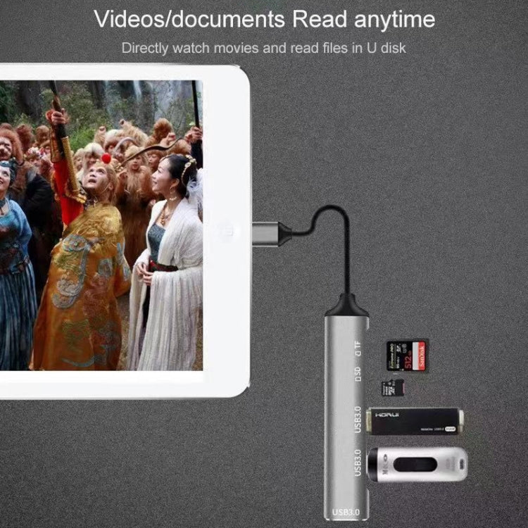 C-805 5 in 1 USB-C / Type-C ถึง 3 USB 3.0 + TF / SD Card Reader Adapter, C-805