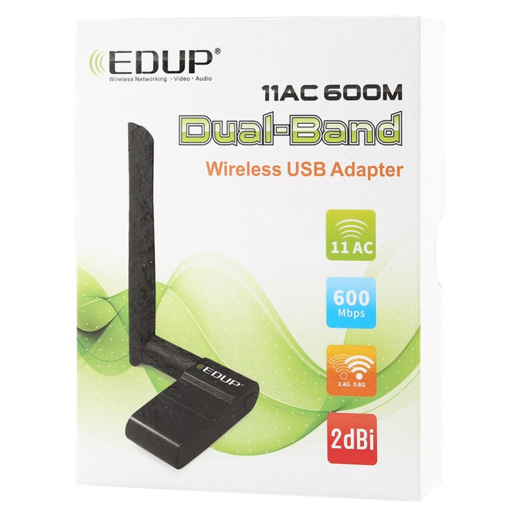 EDUP EP-AC1635 600Mbps Dual Band Wireless 11AC USB Ethernet Adapter 2dBi เสาอากาศสำหรับแล็ปท็อป/PC, EP-AC1635