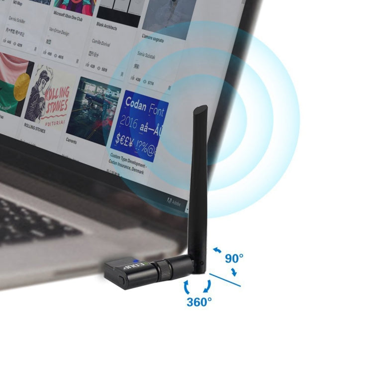 EDUP EP-AC1635 600Mbps Dual Band Wireless 11AC USB Ethernet Adapter 2dBi เสาอากาศสำหรับแล็ปท็อป/PC, EP-AC1635
