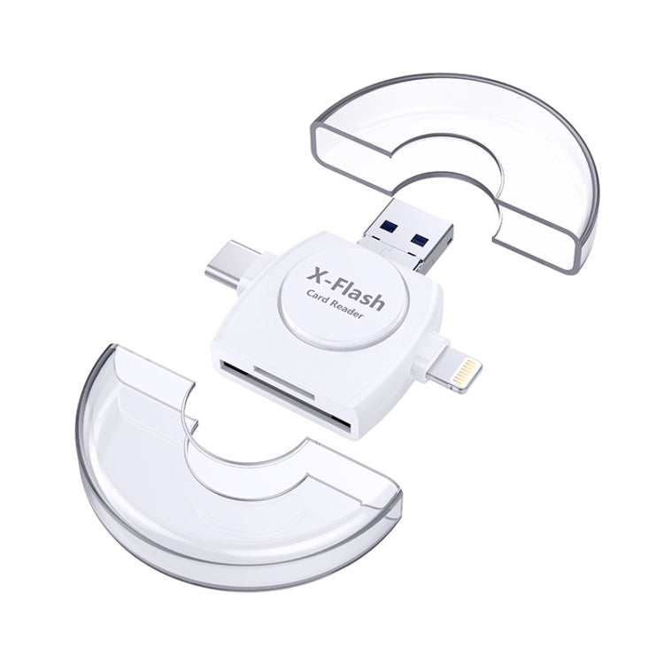 X-Flash R01 3 in 1 8 Pin + USB-C / Type-C + อินเทอร์เฟซ Micro USB เครื่องอ่านการ์ด SD / TF