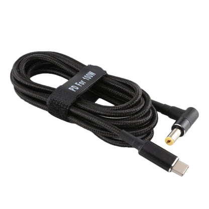 PD 100W 5.5 x 1.7 มม. ข้อศอกชายกับ USB-C / Type-C สายชาร์จไนลอนสานชาย, ความยาวสายเคเบิล: 1.7 ม., 5.5x1.7mm to Type-C
