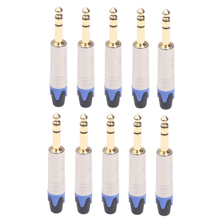10 ชิ้น TC203N 6.35 มิลลิเมตร Gold-plated Audio สเตอริโอเชื่อมต่อปลั๊กเชื่อม
