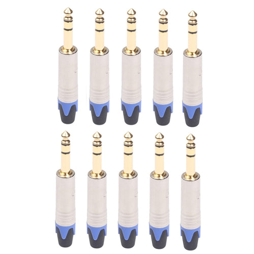 10 ชิ้น TC203N 6.35 มิลลิเมตร Gold-plated Audio สเตอริโอเชื่อมต่อปลั๊กเชื่อม