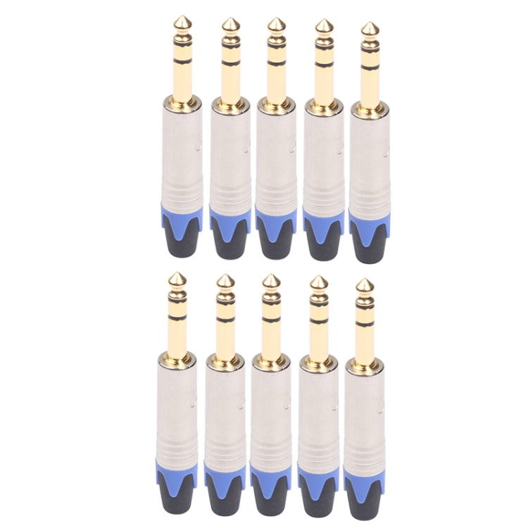 10 ชิ้น TC203N 6.35 มิลลิเมตร Gold-plated Audio สเตอริโอเชื่อมต่อปลั๊กเชื่อม