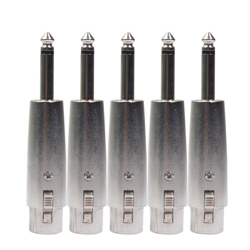 5 ชิ้น LZ1167G 6.35 มิลลิเมตรติดตามเดี่ยวหัวชายกับ XRL หญิงปลั๊กอะแดปเตอร์เสียง (สีดำ), LZ1167, LZ1167G