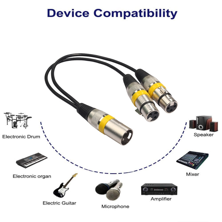 2055MFF-03 2 In1 XLR ชายกับหญิงคู่สายสัญญาณเสียงไมโครโฟน, ความยาว: 0.3 ม.