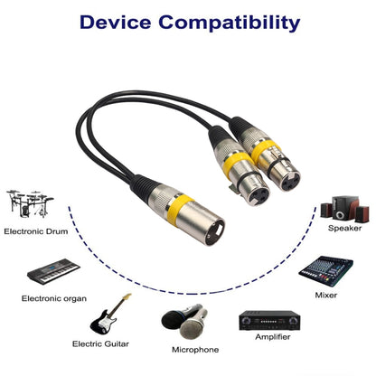 2055MFF-03 2 In1 XLR ชายกับหญิงคู่สายสัญญาณเสียงไมโครโฟน, ความยาว: 0.3 ม.