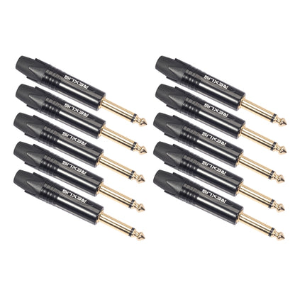 10 ชิ้น TC202 6.35 มิลลิเมตร Gold-plated Mono Sound เชื่อมปลั๊กอะแดปเตอร์เสียง