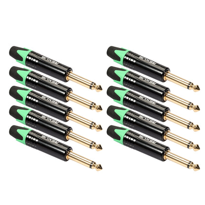 10 ชิ้น TC202 6.35 มิลลิเมตร Gold-plated Mono Sound เชื่อมปลั๊กอะแดปเตอร์เสียง