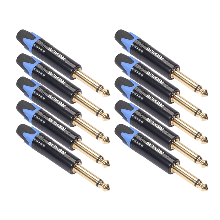 10 ชิ้น TC202 6.35 มิลลิเมตร Gold-plated Mono Sound เชื่อมปลั๊กอะแดปเตอร์เสียง