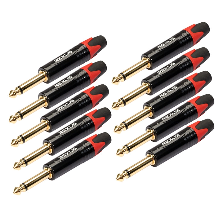 10 ชิ้น TC202 6.35 มิลลิเมตร Gold-plated Mono Sound เชื่อมปลั๊กอะแดปเตอร์เสียง