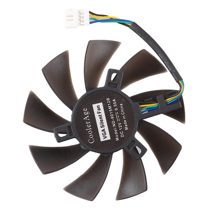 T129215SU 4 Pin 2 Ball-Bearing เปลี่ยนพัดลมระบายความร้อนสำหรับ MSI Gigabyte GTX 1060 RX 480 460 570 580 r9 290X RX 550 การ์ด Cooler พัดลม, เส้นผ่านศูนย์กลาง: 85 มม., 4 Pin Male